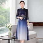 Traditional Chinese 3/4-sleeve Dress