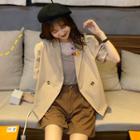 Plain Short-sleeve Blazer / Camisole Top / A-line Skirt