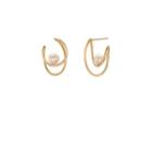 Faux Pearl Wirework Earring 1 Pair - 925 Sterling Silver - Rose Gold Plating - One Size