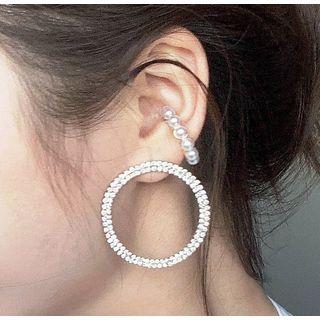 Pearl Hoop Stud Earring