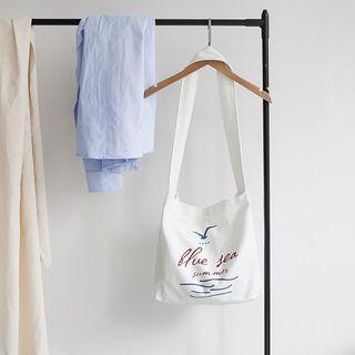 Canvas Printed Tote Bag White - One Size