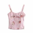 Gingham Fruit Print Cropped Camisole Top