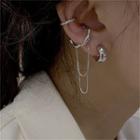 Set Of 4: Alloy Cuff Earring (various Designs) Set Of 4 Pcs - Silver - One Size
