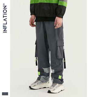 Buckled-accent Straight-cut Cargo Pants