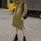 Plain Pocketed Oversize Hoodie Dress