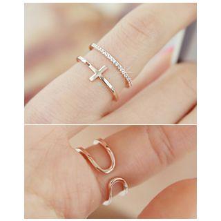 Cross Tiered Open Ring