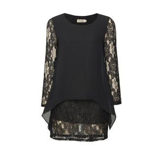 Inset Lace Chiffon Tunic