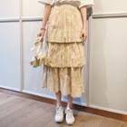 Crinkled Layered Maxi Skirt