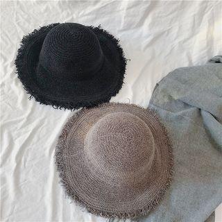 Frayed Knit Bucket Hat