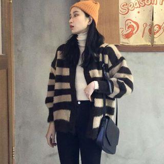 Striped Fleece Cardigan