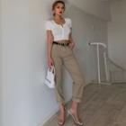 High-waist Straight-cut 9/l Jeans