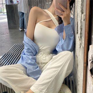 Plain Long-sleeve Loose-fit Shirt / Sleeveless Top / Plain Pants