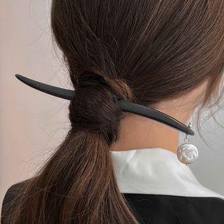 Faux Pearl Wooden Hair Stick Type A - Black - One Size