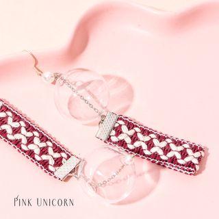 Non-matching Glass Ball Strap Earring