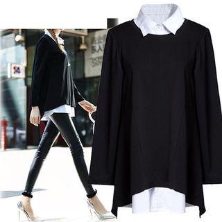 Set: Long-sleeve Open Back Top + Sleeveless Shirt
