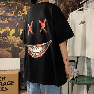Short-sleeve Mouth Print T-shirt