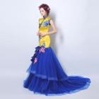 Sleeveless Traditional Asian Evening Gown