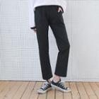 Elasticized-waist Semi Boot-cut Pants