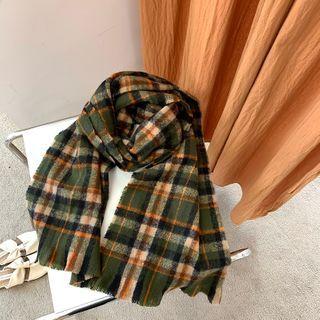 Retro Plaid Mock Cashmere Scarf