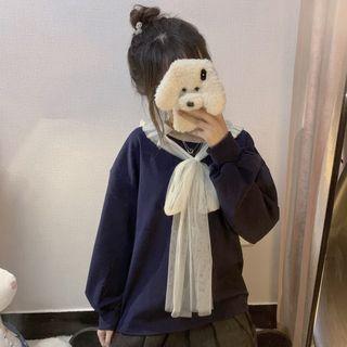 Mesh Panel Pullover / Mini A-line Skirt