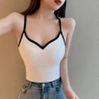 V-neck Contrast Trim Camisole Top