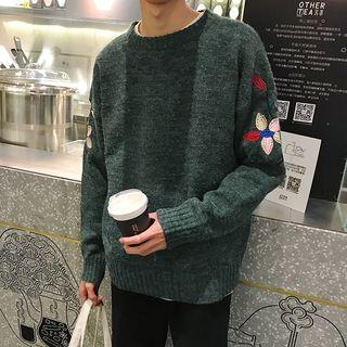 Embroidery Round Neck Sweater