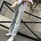 High Waist Washed Bell Bottom Jeans