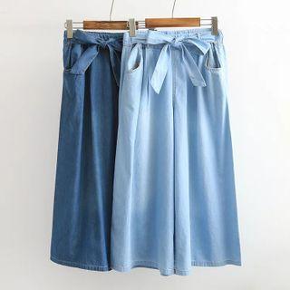 Tie-waist Wide Leg Jeans