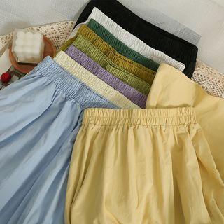 Elastic High-waist Midi Skirt In 9 Colors