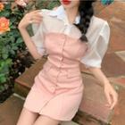 Short-sleeve Shirt / Strapless A-line Dress