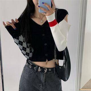 Long-sleeve Cut-out Patterned Cardigan As Shown In Figure - One Size
