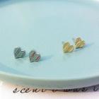 Alloy Heart Earring E878 - One Pair - Gold - One Size