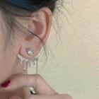Drop Chain Drop Earring 1 Pair - 2510a - Silver Pin - Chain - Silver - One Size
