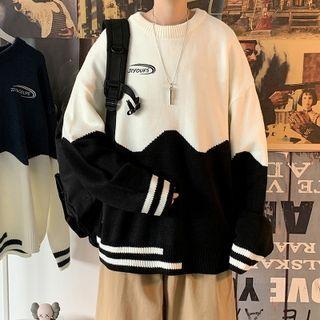 Contrast Trim Two-tone Sweater