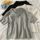Asymmetrical Slim-fit Cropped Polo Shirt