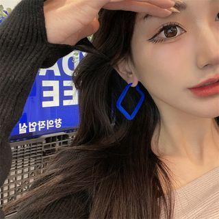 Square Flocking Alloy Earring