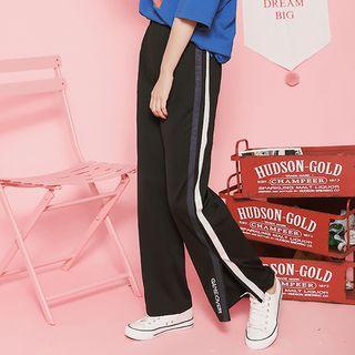 Wide-leg Stripe Trim Pants