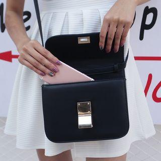 Boxy Faux Leather Crossbody Bag