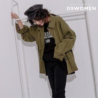 Flap-pocket Oversized Safari Jacket