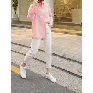 Plus Size Stitched Cropped Baggy Pants