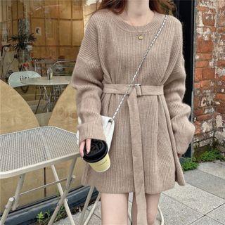 Knit Belted Mini Dress
