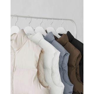 High-neck Drawstring Puffer Vest
