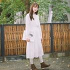 Lace Long-sleeve Midi A-line Dress