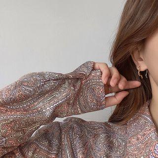 Alloy Face Silhouette Earring Copper - One Size