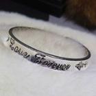 Lettering Engraved Open Bangle