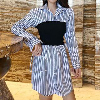Striped Paneled Long Shirt