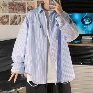 Long Sleeve Pinstripe Oversized Shirt