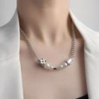 Embellished Necklace White & Silver - One Size