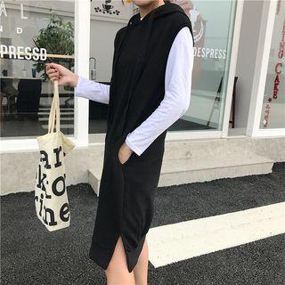 Plain Long Sleeve T-shirt / Plain Sleeveless Hooded Dress