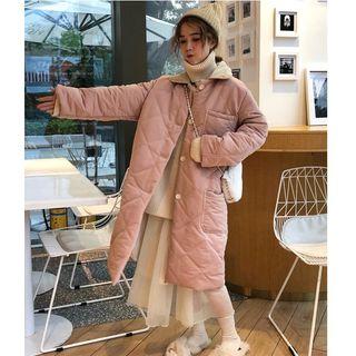 Long Buttoned Quilted Coat